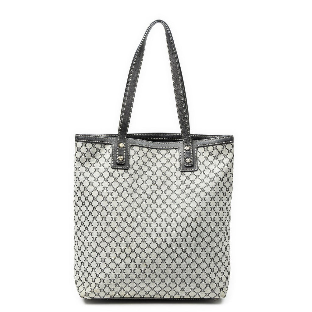 Celine Vertical Tote Black Gray Macadam Canvas