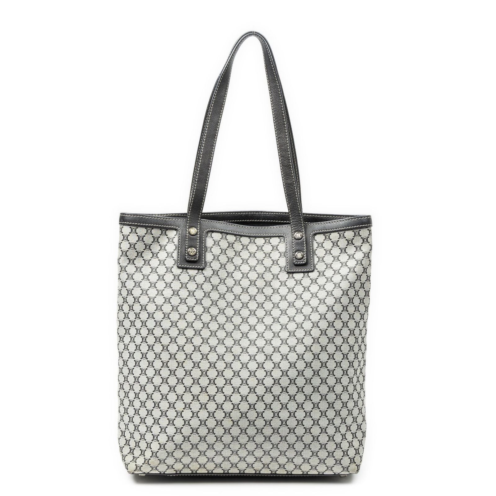 Celine Vertical Tote Black Gray Macadam Canvas