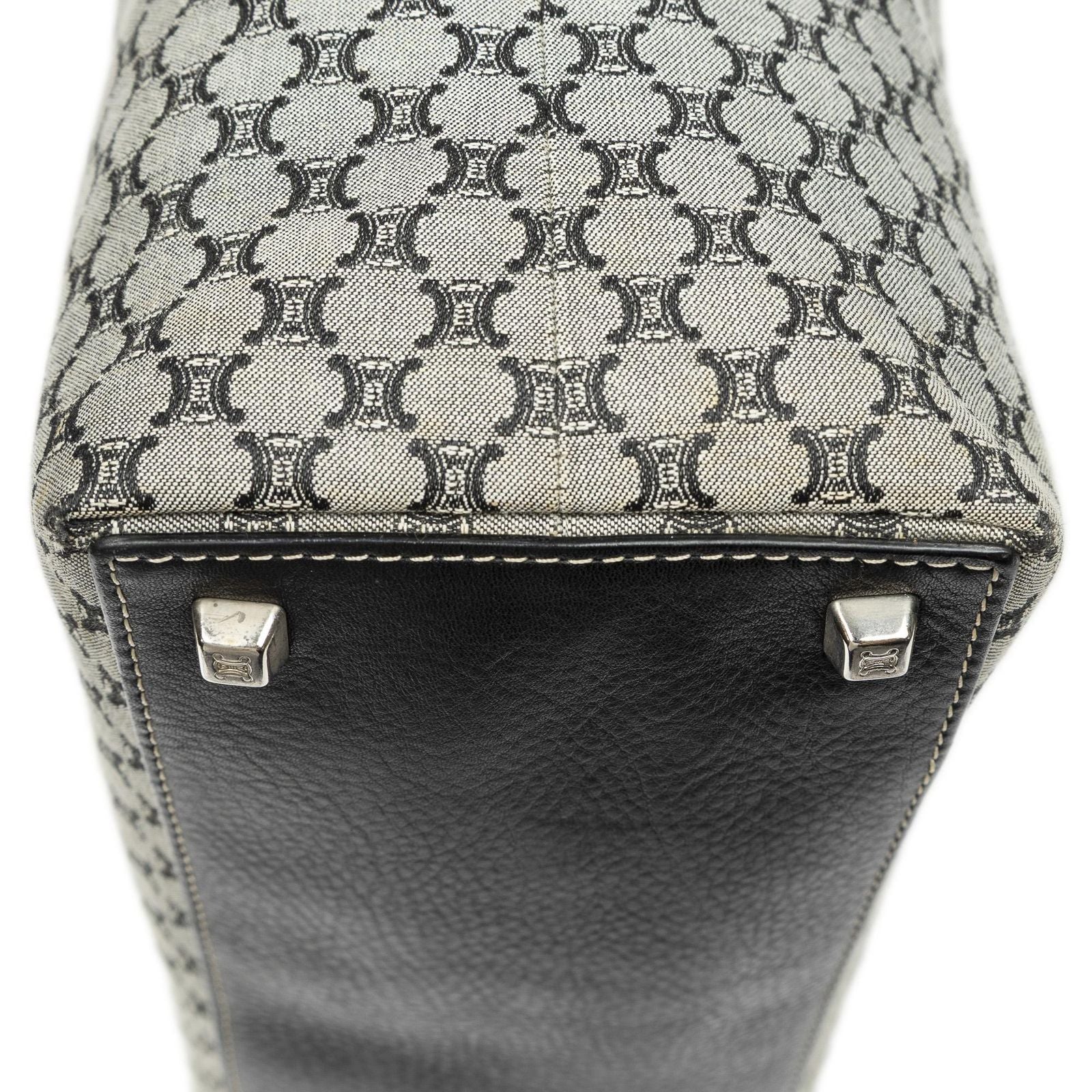 Celine Vertical Tote Black Gray Macadam Canvas — view 8