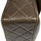 Chanel CC XL Jumbo Square Flap Bag Olive Green Quilted Lambskin Leather — view 8