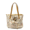 Fendi Drawstring Tote Beige Floral Print Zucchino Canvas