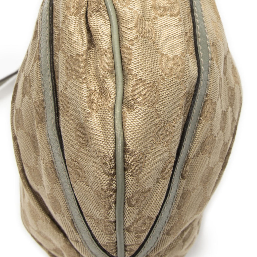 Gucci Large Shape D-ring Abbey Messenger Beige Light Green GG Canvas — view 7