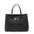 Fendi Small Square Open Tote Black Zucchino Canvas
