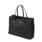 Fendi Small Square Open Tote Black Zucchino Canvas — view 2