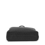 Fendi Small Square Open Tote Black Zucchino Canvas — view 6