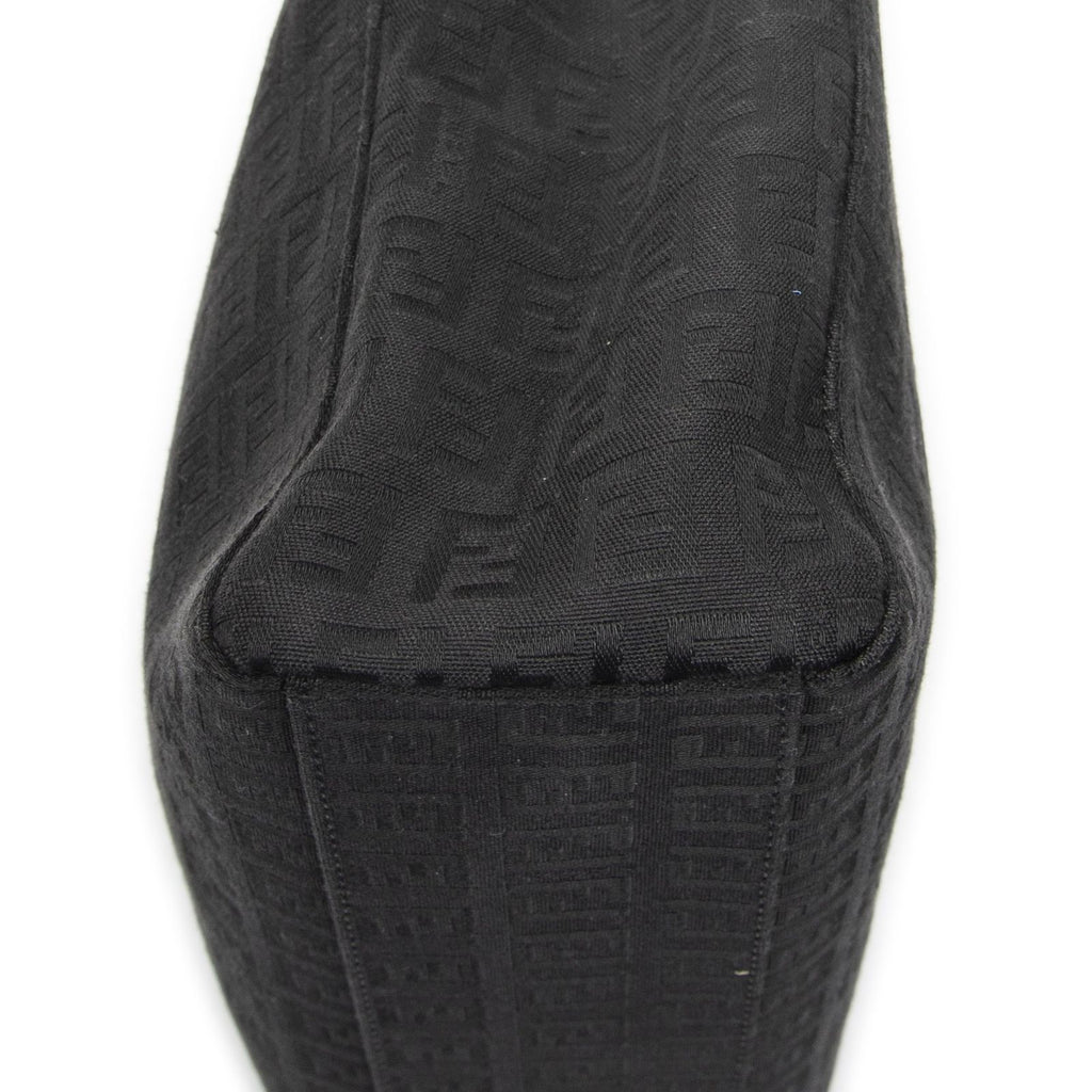 Fendi Small Square Open Tote Black Zucchino Canvas — view 8