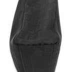 Fendi Small Square Open Tote Black Zucchino Canvas — view 8