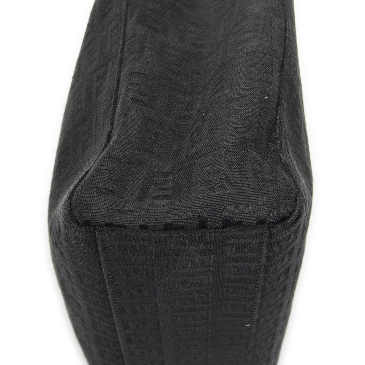 Fendi Small Square Open Tote Black Zucchino Canvas — view 8