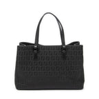 Fendi Small Square Open Tote Black Zucchino Canvas — view 5