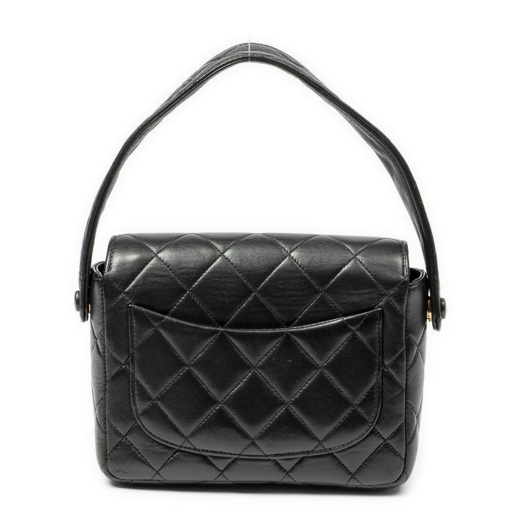 Chanel CC Mini Square Flap Bag Black Quilted Lambskin Leather — view 5