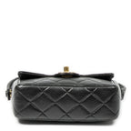 Chanel CC Mini Square Flap Bag Black Quilted Lambskin Leather — view 6