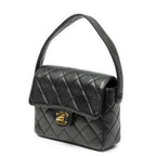 Chanel CC Mini Square Flap Bag Black Quilted Lambskin Leather — view 2