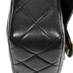 Chanel CC Mini Square Flap Bag Black Quilted Lambskin Leather — view 8