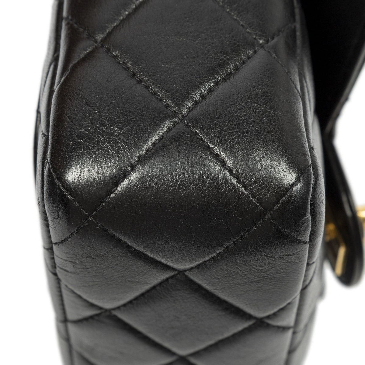 Chanel CC Mini Square Flap Bag Black Quilted Lambskin Leather — view 8