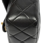 Chanel CC Mini Square Flap Bag Black Quilted Lambskin Leather — view 7