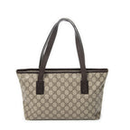 Gucci Zip Shopping Tote Beige Dark Brown Supreme Canvas — view 5