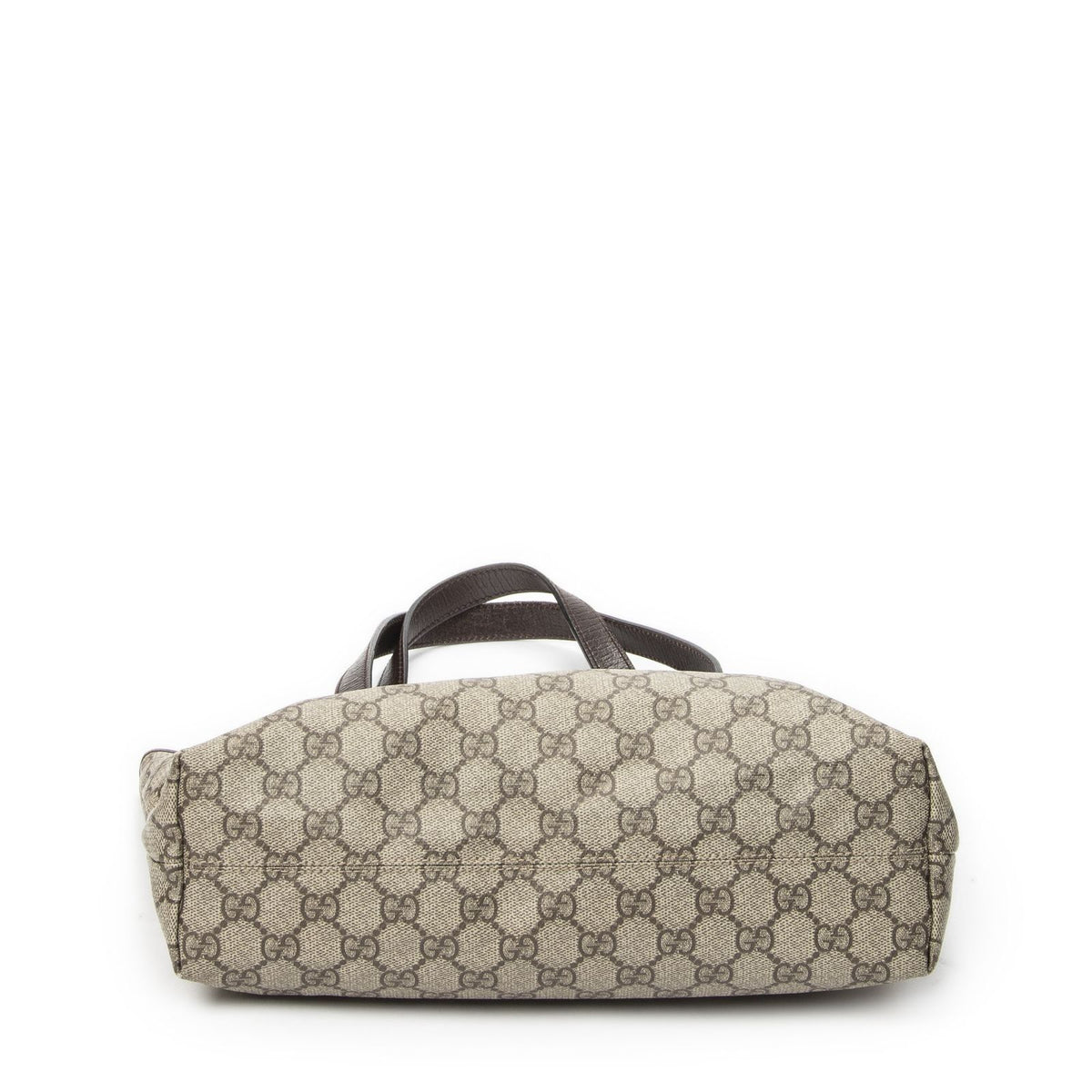 Gucci Zip Shopping Tote Beige Dark Brown Supreme Canvas — view 6
