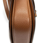 Gucci Small Bamboo Top Handle Flap Bag Brown Grain Calfskin Leather — view 7