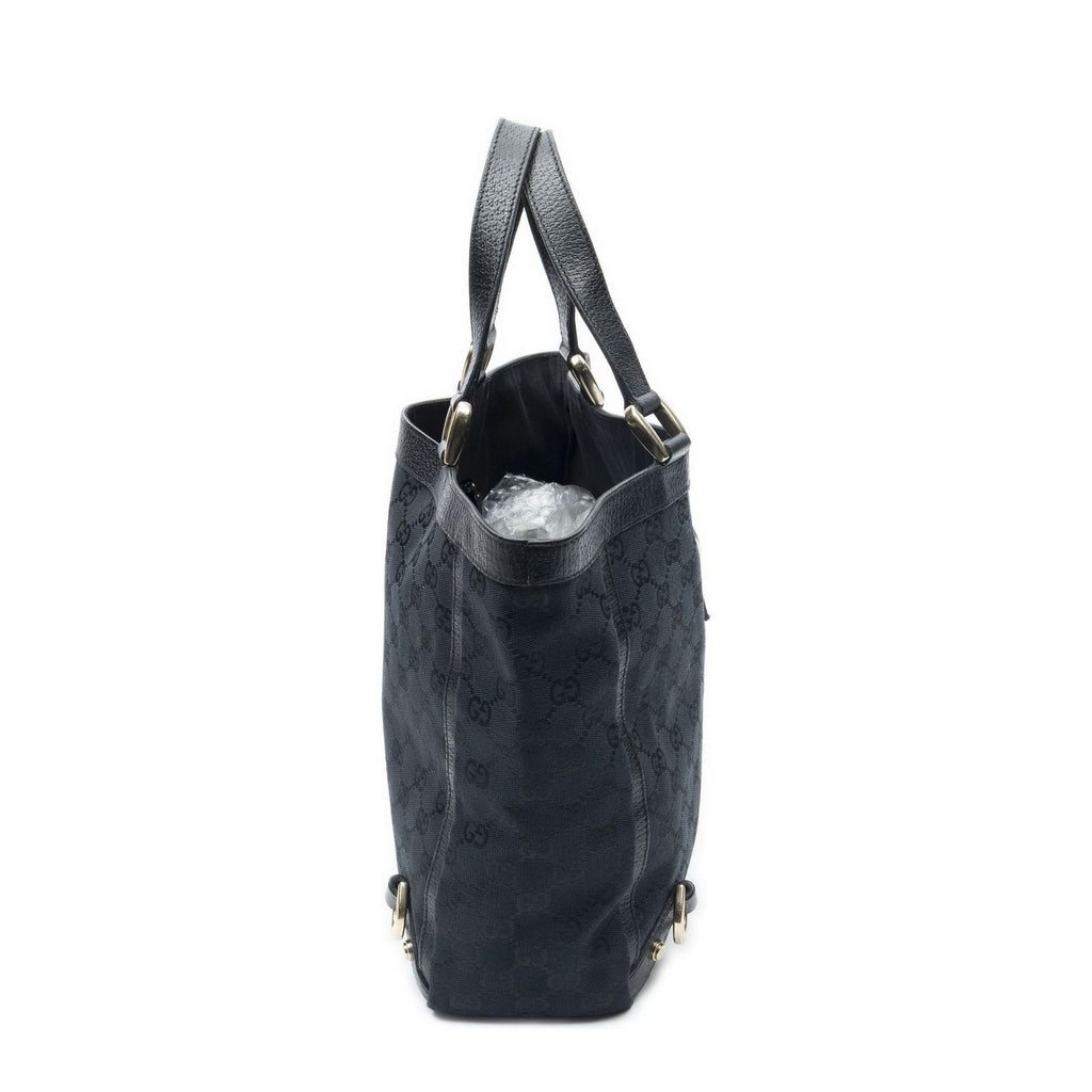 Gucci Small Abbey D Ring Tote Black GG Canvas — view 4