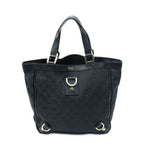 Gucci Small Abbey D Ring Tote Black GG Canvas