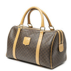 Celine Small Boston Beige Brown Macadam Canvas Handbag — view 2