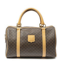 Celine Small Boston Beige Brown Macadam Canvas Handbag