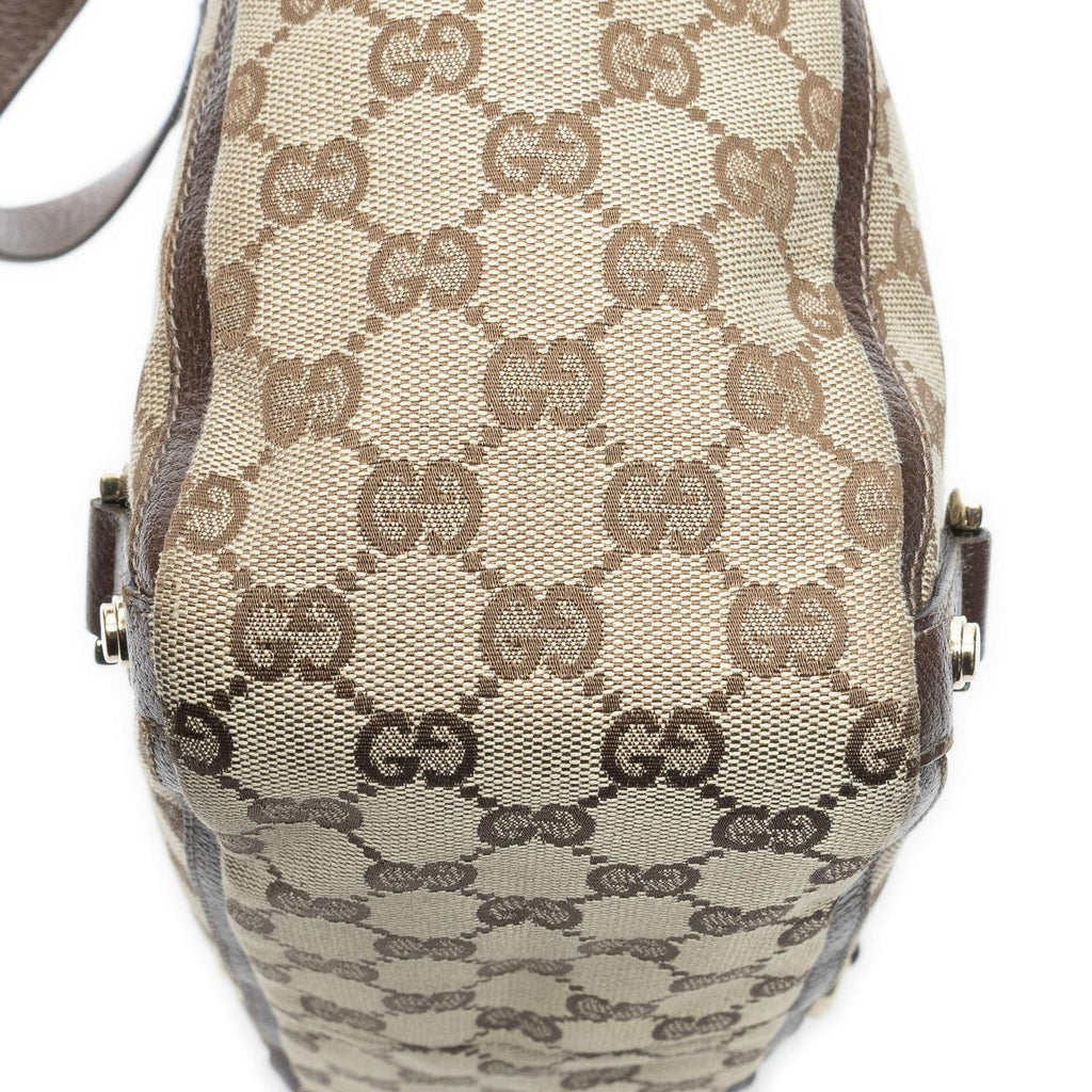 Gucci Small Abbey D Ring Tote Beige Brown GG Canvas — view 8
