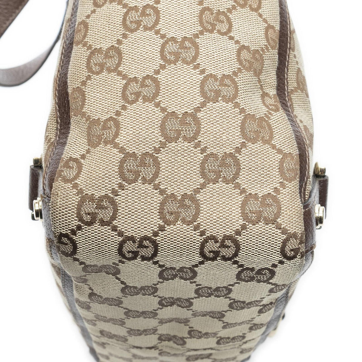 Gucci Small Abbey D Ring Tote Beige Brown GG Canvas — view 8