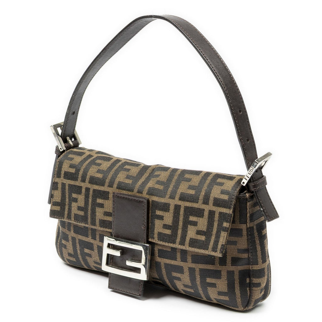 Fendi Baguette Brown Black Zucca Canvas Shoulder Bag — view 2