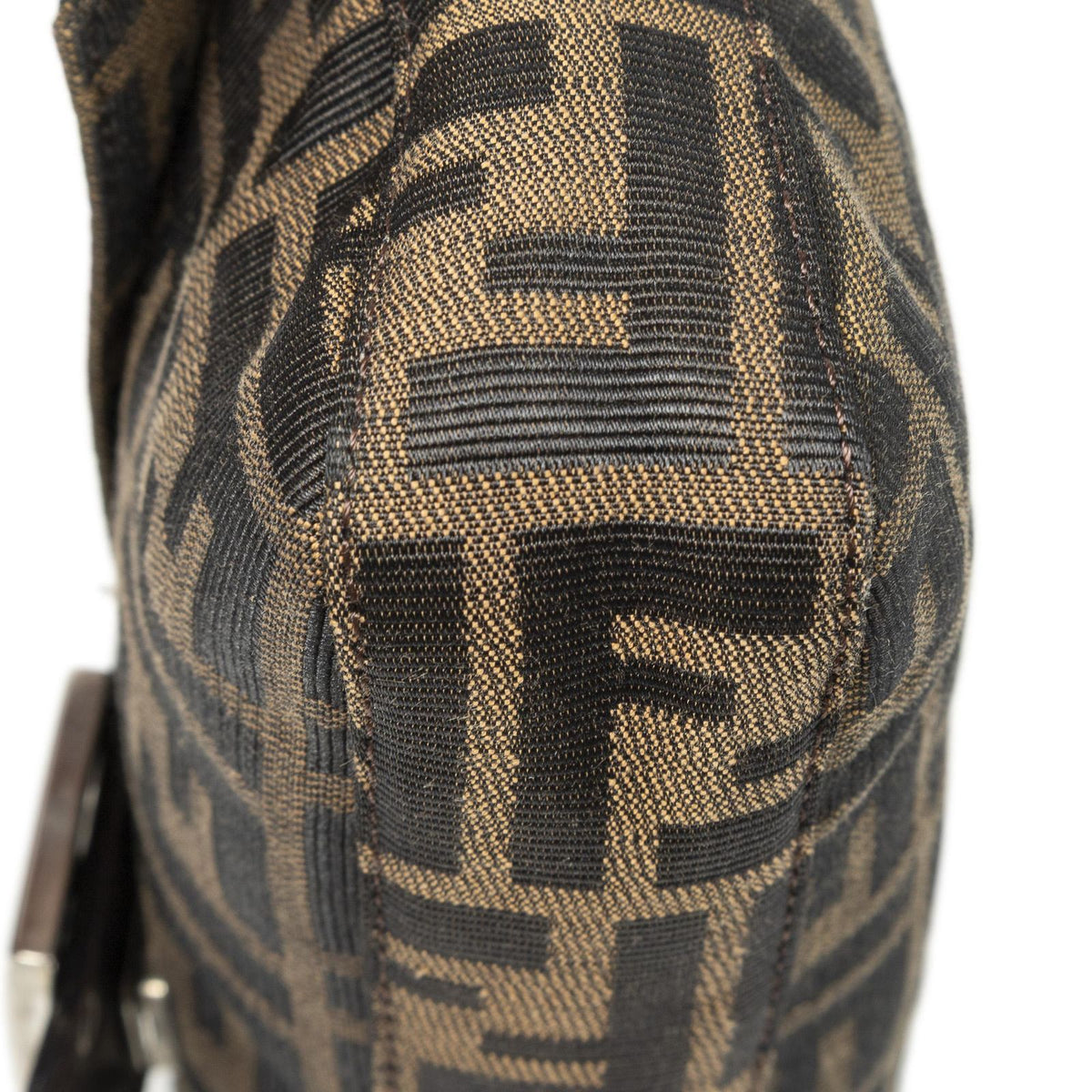 Fendi Baguette Brown Black Zucca Canvas Shoulder Bag — view 7