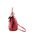 Gucci Medium Floral Bamboo Top Handle Red Gray Leather Handbag — view 3