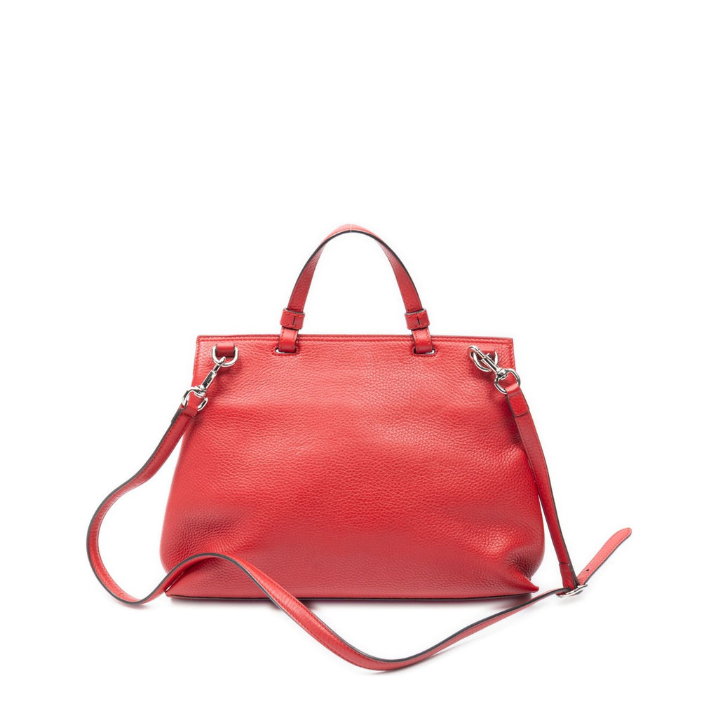 Gucci Medium Floral Bamboo Top Handle Red Gray Leather Handbag — view 5