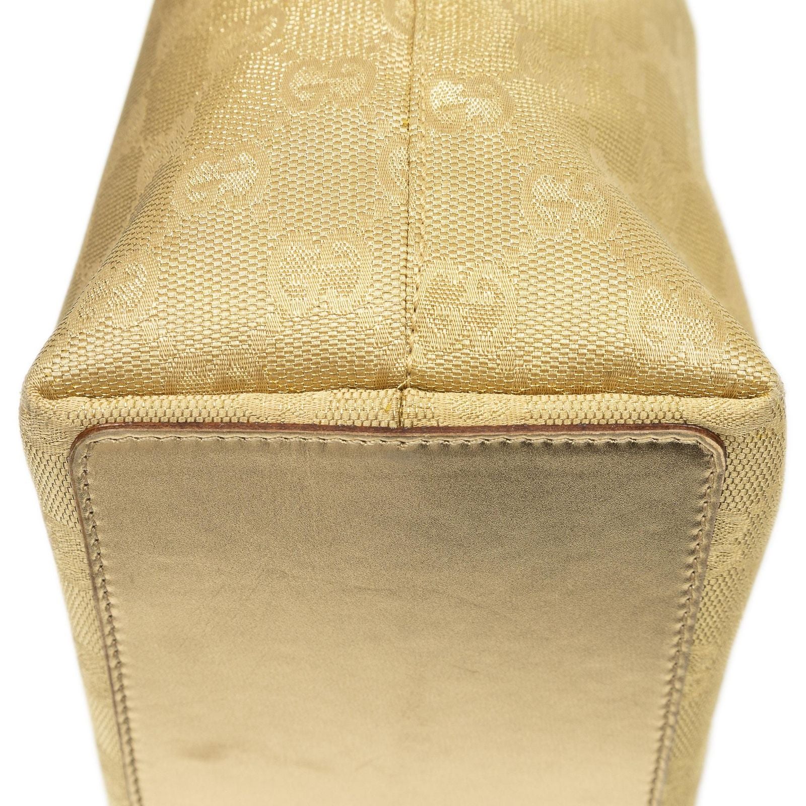 Gucci Small Bucket Tote Gold GG Canvas — view 8