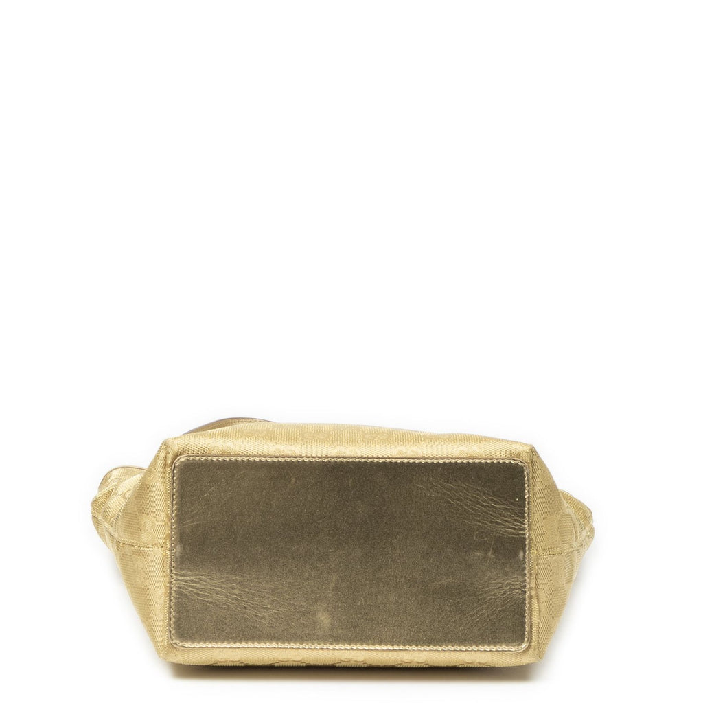 Gucci Small Bucket Tote Gold GG Canvas — view 6