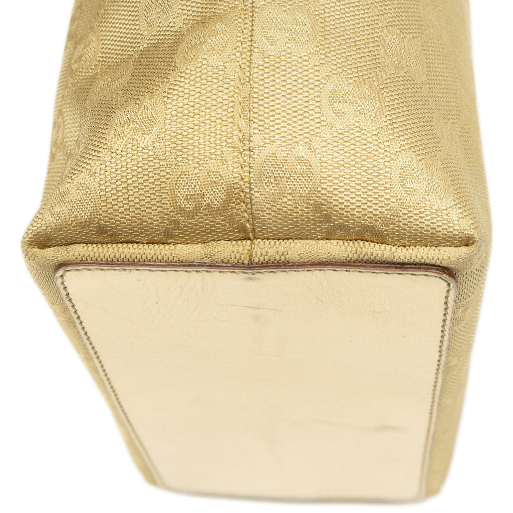 Gucci Small Bucket Tote Gold GG Canvas — view 7