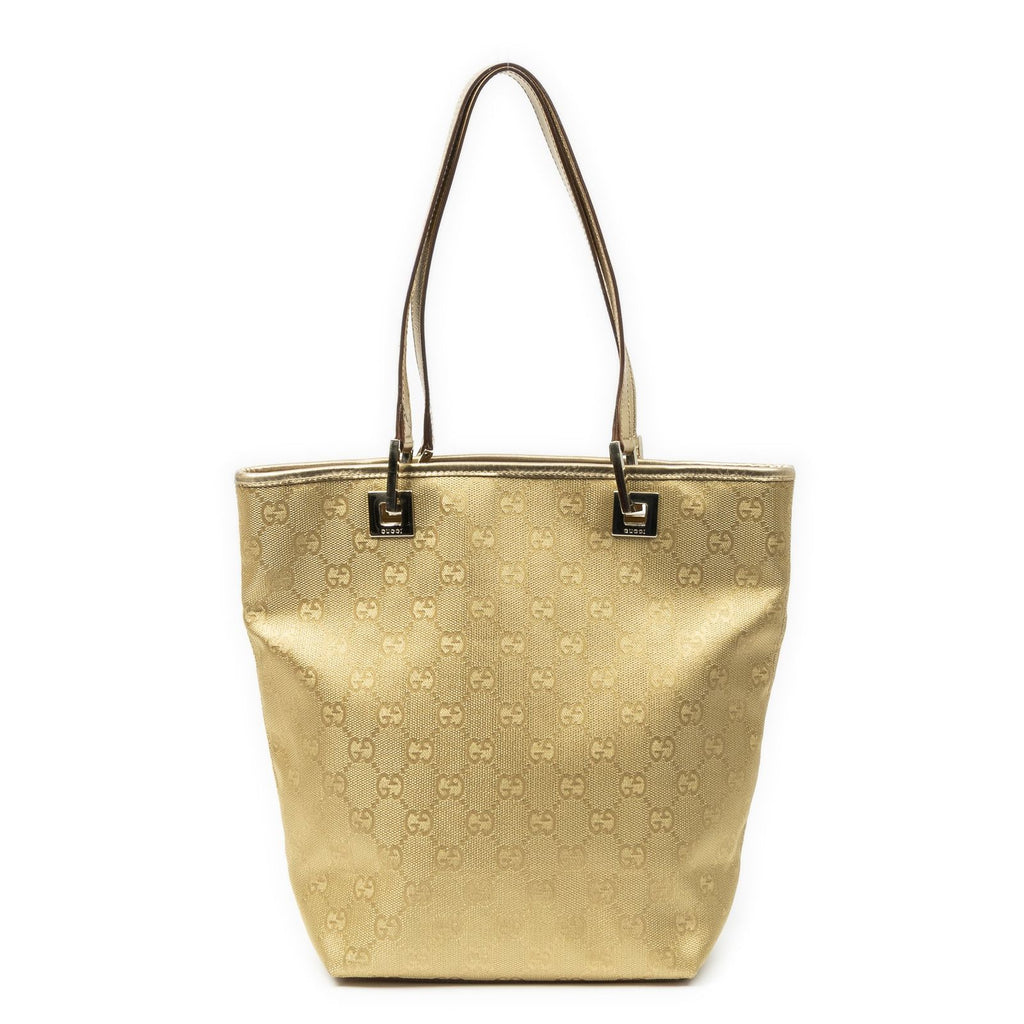 Gucci Small Bucket Tote Gold GG Canvas