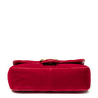 Gucci Small GG Marmont Chain Crossbody Red Matelasse Velvet — view 6