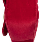 Gucci Small GG Marmont Chain Crossbody Red Matelasse Velvet — view 7