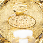 Chanel CC Rhinestone Chain Clip on Earrings Gold Plated — view 3