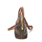 Celine Vintage Dome Top Handle Brown Macadam Canvas Handbag — view 4