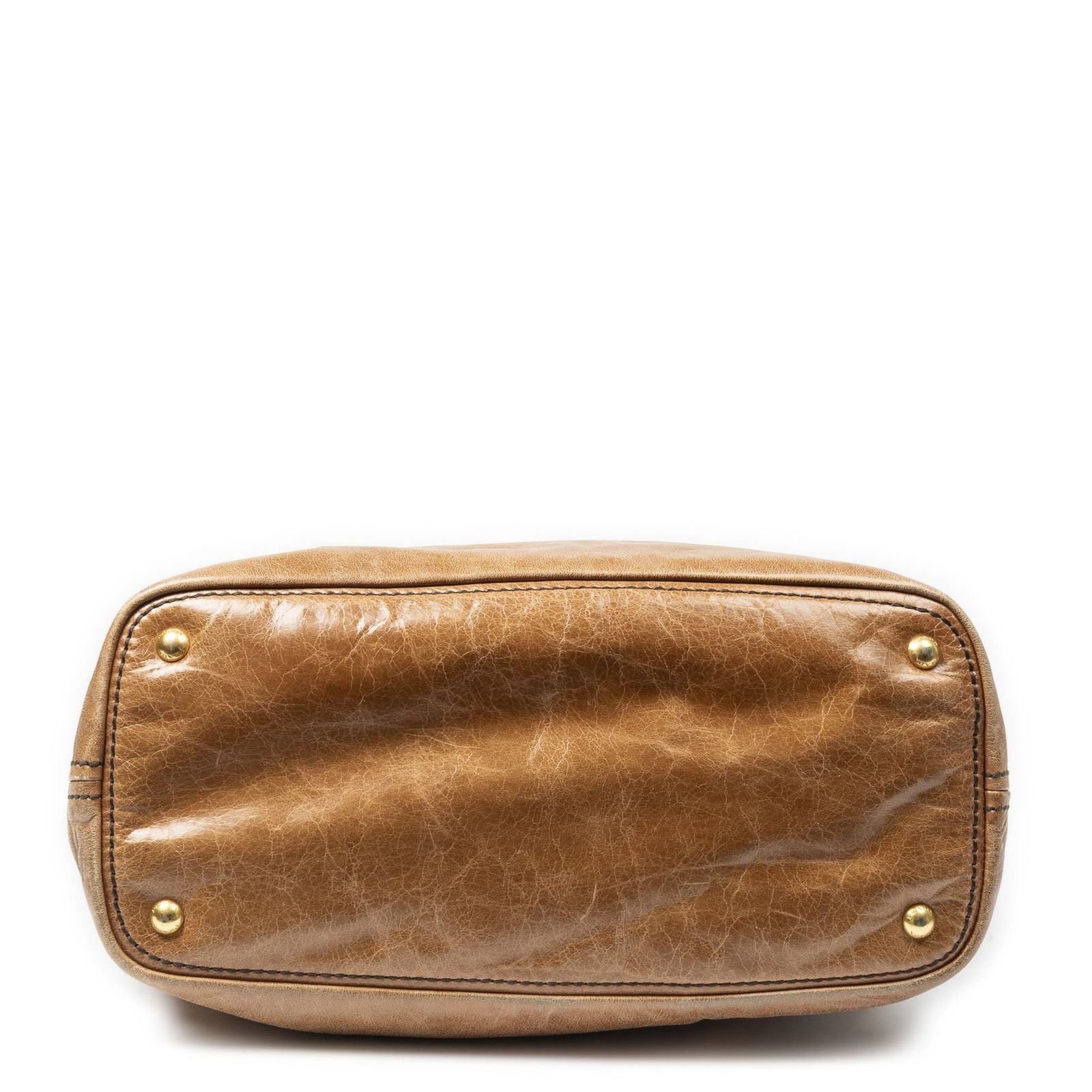 Prada Large Pocket Ring Hobo Brown Vitello Luxe — view 6