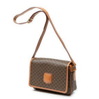 Celine Flap Cross Belt Bag Brown Macadam Canvas — view 2