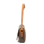 Celine Flap Cross Belt Bag Brown Macadam Canvas — view 3