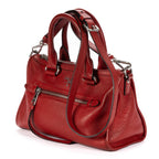Prada Small Bauletto Boston Red Vitello Phoenix Shoulder Bag — view 2