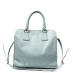 Prada Convertible Open Tote Light Blue Saffiano Leather — view 5