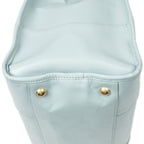 Prada Convertible Open Tote Light Blue Saffiano Leather — view 8
