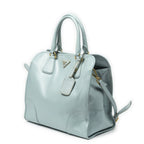 Prada Convertible Open Tote Light Blue Saffiano Leather — view 2