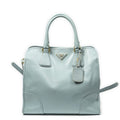 Prada Convertible Open Tote Light Blue Saffiano Leather