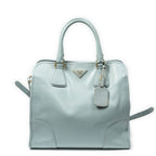 Prada Convertible Open Tote Light Blue Saffiano Leather