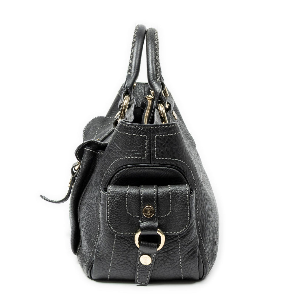 Celine Boogie Bag Black Grain Calfskin Leather — view 3